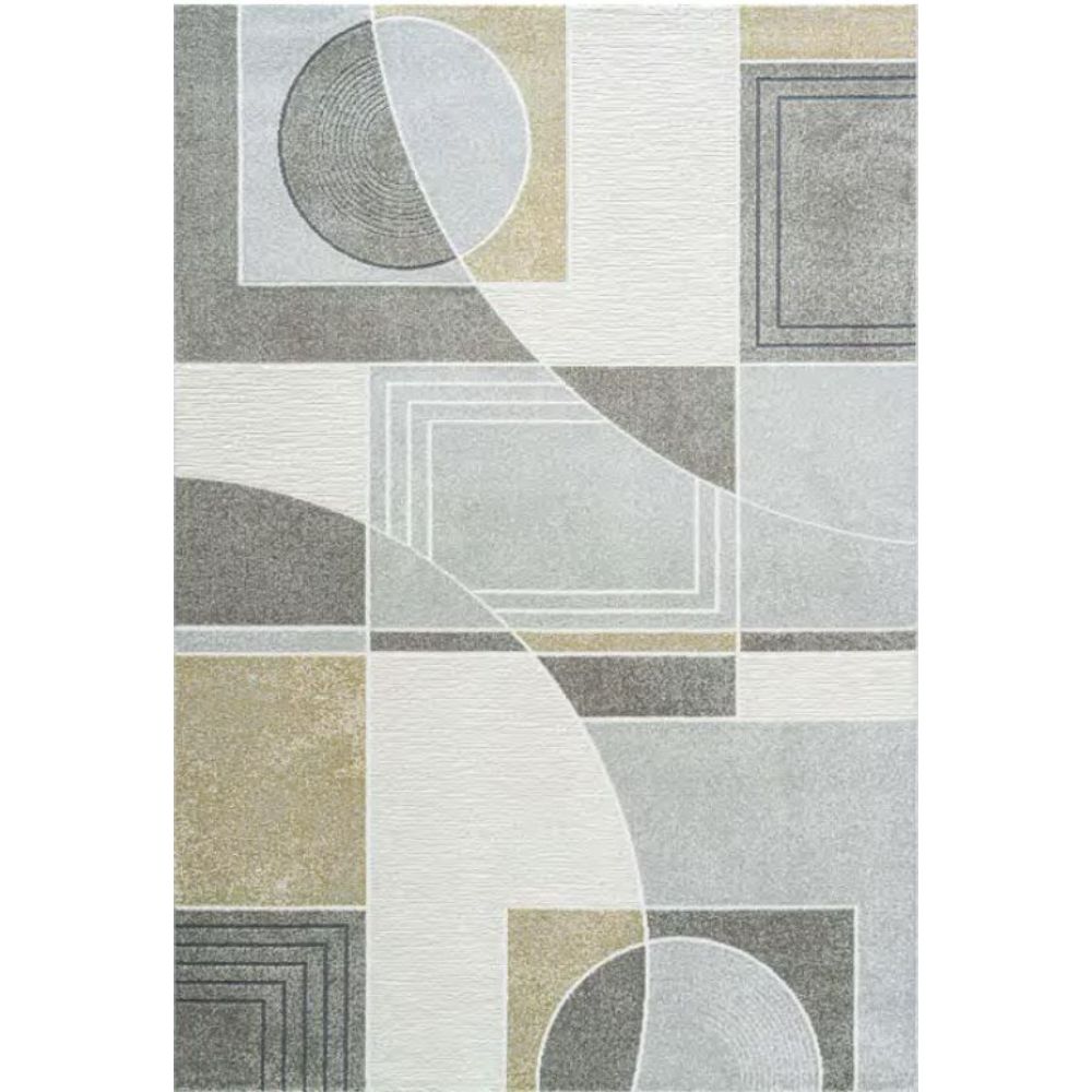 Dynamic Rugs 46012-6191 Polaris 5.3 Ft. X 7.7 Ft. Rectangle Rug in Ivory/Grey/Gold